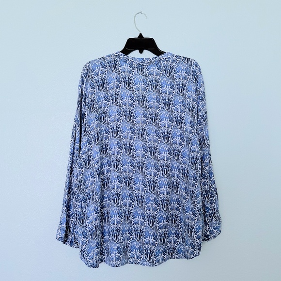 grand & greene Blue & White Print Tunic Blouse - Picture 2 of 5